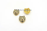 Tiger Head Pendant, CZ Micro Pave Black Tiger Saber Tooth AG# 663, White Tiger Cubic Zirconia Charms for Necklace