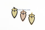 CZ Micro Pave Arrowhead Charms, Gold Triangle Charms #262, Rose and Silver Arrow Charms