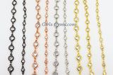 CZ Chain By The Yard, 5 mm Gold Genuine CZ Bezel Chain CH# 547, 6 mm Unfinished Clear Cubic Zirconia Connector
