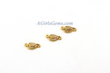 Leaf Charm Connectors, CZ Micro Pave Leaf Earring Charms, 18 K Gold Plated Necklace/Bracelet Charm Connector