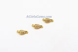 Leaf Charm Connectors, CZ Micro Pave Leaf Earring Charms, 18 K Gold Plated Necklace/Bracelet Charm Connector