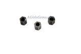 Large Hole Tube Beads, Hexagon Black CZ Pave Beads #251, Gunmetal Black 9 x 9 mm Beads