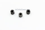 Large Hole Tube Beads, Hexagon Black CZ Pave Beads #251, Gunmetal Black 9 x 9 mm Beads