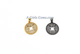 Cubic Zirconia Star Charms, Starburst Pendant, #273 CZ Hollow Stars