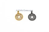 Cubic Zirconia Star Charms, Starburst Pendant, #273 CZ Hollow Stars