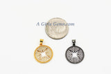 Cubic Zirconia Star Charms, Starburst Pendant, #273 CZ Hollow Stars