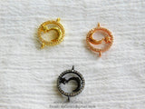 Moon Star Charms, 3 Pcs Moon Star Connector Beads,  Bracelet Connectors - Gold