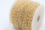 Clear Crystal AB Rosary Chain, 4 mm Mystic AB Crystal CH #329, Gold Plated Wire Wrapped Chains
