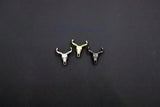 Cow Skull Charms, CZ Micro Pave Gold Plated Bull Skull Pendant Boho Style Charm Beads, Texas Longhorn Cattle