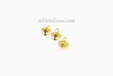 Heart Charms, CZ Micro Black Pave Gold Heart Cross Charms, 18 K Gold Plated Hammered/Textured Pendants 9 x 9 mm