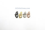 Clear CZ Pave Lobster Claw Clasp, Rose Gold Pave Clasps #53, Silver or Black