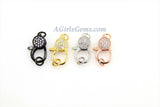 Clear CZ Pave Lobster Claw Clasp, Rose Gold Pave Clasps #53, Silver or Black