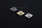 CZ Micro Pave Evil Eye Connectors, Necklace Charms #38, Blue Charms