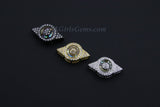 CZ Micro Pave Evil Eye Connectors, Necklace Charms #38, Blue Charms