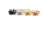 Elephant Head Bead Charms, Cubic Zirconia, Micro Pave Spacer Beads