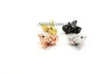 Elephant Head Bead Charms, Cubic Zirconia, Micro Pave Spacer Beads