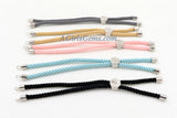 Milian Silk Cord Half Finished Bracelet, Silver Adjustable Half Bracelets, Sliding Bracelet with Slide Bead Color