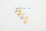 CZ Pave Diamond Shape Connectors, 2 Pcs Gold Cubic Zircon Tiny Diamond Earring Charms, Gold Findings