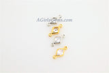 CZ Pave Diamond Shape Connectors, 2 Pcs Gold Cubic Zircon Tiny Diamond Earring Charms, Gold Findings