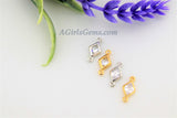 CZ Pave Diamond Shape Connectors, 2 Pcs Gold Cubic Zircon Tiny Diamond Earring Charms, Gold Findings