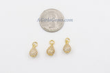 CZ Micro Pave Teardrop Charm, 6 x 13 mm Dangle Charm #64, CZ Black Pave