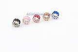 Silver Tube Beads, CZ Pave Large Hole Beads, 6 x 10 mm *Baguette* Crystal Big Hole Rondelle Pink/Blue/Champagne/Black/Fuchsia Donuts/Drum