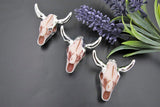 Cow Skull Pendant Silver Plated 35 x 50 mm Bone Resin Longhorn Skull Boho Charm