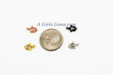 Gold Star Connectors, AG 287, 4 pcs CZ Tiny Silver Starburst Bezel Charm