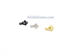 CZ Micro Pave Triangle Connectors-4 Pcs Tiny Triangle Dangle Links, Rose Gold/Gold/Silver/Black Rhodium Plated, linking bezels