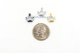 Crown Charm - 2 Pcs CZ Charms 11 x 13 mm, Princess Tiara Mini Charm, Rose