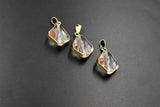 French Crystal Soldered Pendants, Crystal Teardrop Oval, Black