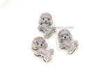 Puppy Charm Pendant Bead, CZ Micro Pave Dachshund Charms, Gold Puppy Charms