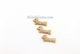 Puppy Charm Pendant Bead, CZ Micro Pave Dachshund Charms, Gold Puppy Charms