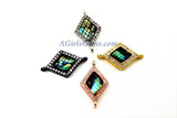 Diamond Shape Charm Connectors, CZ Micro Pave, *ALL CoLoRs* Rose