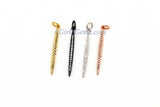 Mini Spike Charms, CZ Micro Pave Mini Needle Pendants, #92