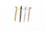 Mini Spike Charms, CZ Micro Pave Mini Needle Pendants, #92