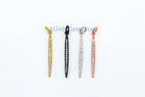 Mini Spike Charms, CZ Micro Pave Mini Needle Pendants, #92