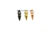 CZ Micro Pave Spike Charms, Dangle Dagger Charm #11, Cubic Zirconia Point Charm