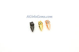 CZ Micro Pave Spike Charms, Dangle Dagger Charm #11, Cubic Zirconia Point Charm