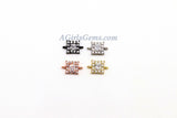 CZ Micro Pave Rectangle Connector Charms, 2 PCS/7 x 10 mm Tiny Mini CZ Drop Parts, Bezel Connectors