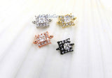 CZ Micro Pave Rectangle Connector Charms, 2 PCS/7 x 10 mm Tiny Mini CZ Drop Parts, Bezel Connectors