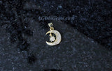 Crescent Moon Charm, CZ Pave Star, AG 241