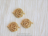 CZ Pave Camellia Connectors, Silver Flower Charms Links #85, Rose Bracelet Necklace Findings