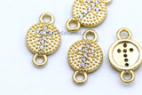 CZ Pave Cross Connectors, Tiny Round Cross Links #320, Lariat Drop