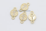 CZ Pave Cross Connectors, Tiny Round Cross Links #320, Lariat Drop