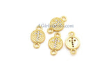 CZ Pave Cross Connectors, Tiny Round Cross Links #320, Lariat Drop
