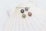 Round Crystal Ball Charm, CZ Micro Pave 6, 8 mm Extender Dangling Charms