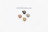 Round Crystal Ball Charm, CZ Micro Pave 6, 8 mm Extender Dangling Charms