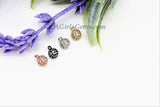 Round Crystal Ball Charm, CZ Micro Pave 6, 8 mm Extender Dangling Charms