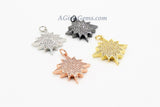 Star Charms, CZ Micro Pave Rose Gold #10, Silver